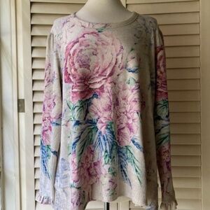 Floral Print Pullover Sweater